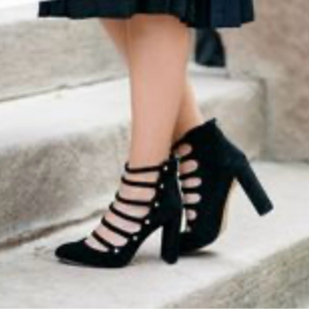 Vince Camuto Black Multi-Strap Heels